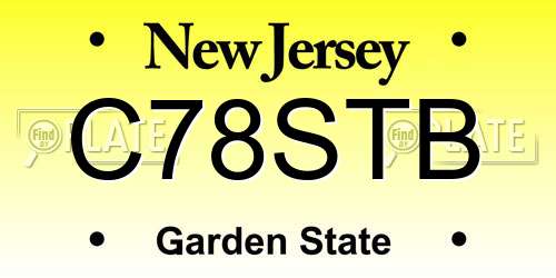 C78STB New Jersey License Plate