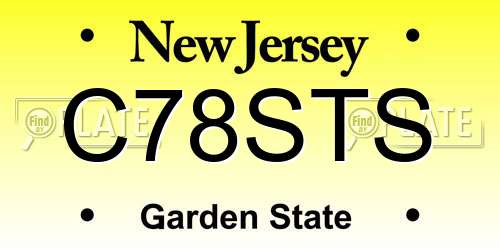 C78STS New Jersey License Plate