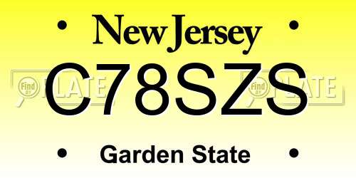 C78SZS New Jersey License Plate