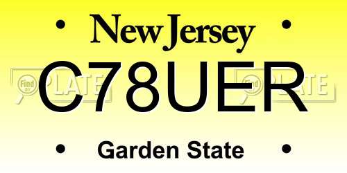 C78UER New Jersey License Plate