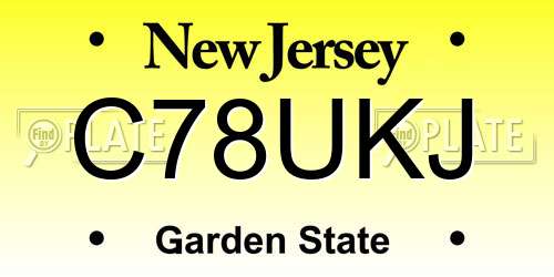 C78UKJ New Jersey License Plate