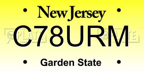 C78URM New Jersey License Plate