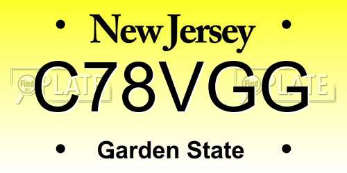 C78VGG New Jersey License Plate