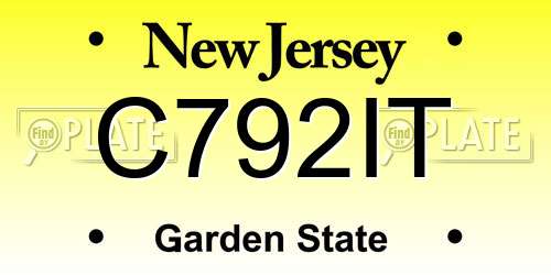 C792IT New Jersey License Plate
