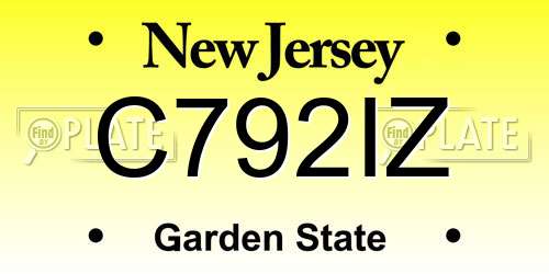 C792IZ New Jersey License Plate