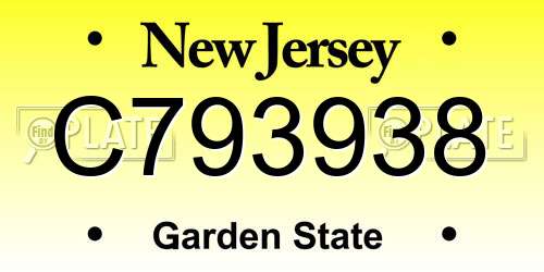 C793938 New Jersey License Plate