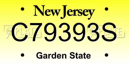 C79393S New Jersey License Plate