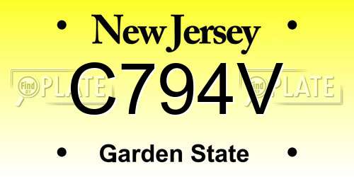 C794V New Jersey License Plate