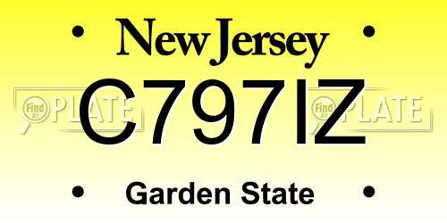 C797IZ New Jersey License Plate