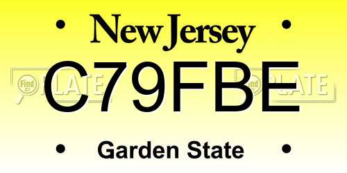 C79FBE New Jersey License Plate