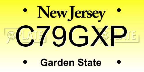 C79GXP New Jersey License Plate