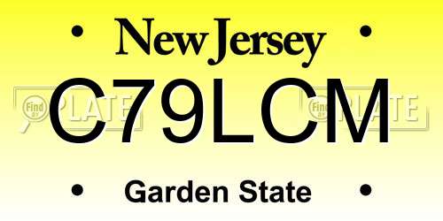 C79LCM New Jersey License Plate