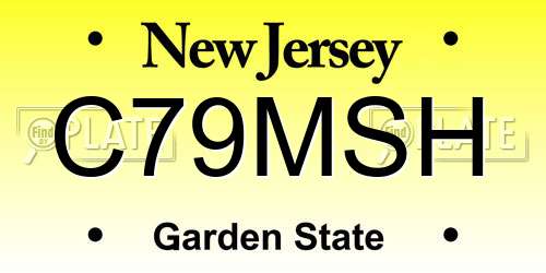 C79MSH New Jersey License Plate
