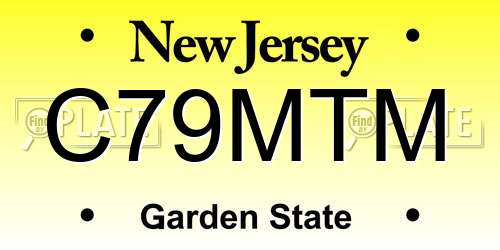 C79MTM New Jersey License Plate