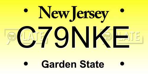 C79NKE New Jersey License Plate