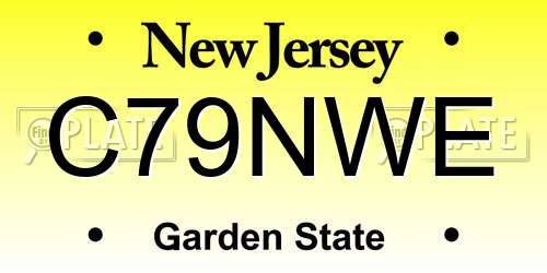 C79NWE New Jersey License Plate