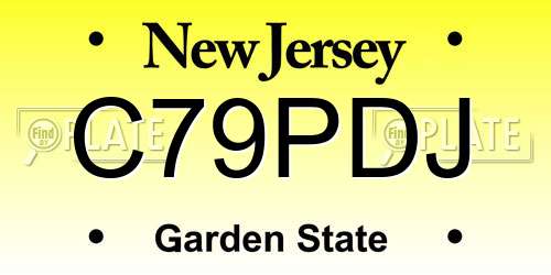 C79PDJ New Jersey License Plate