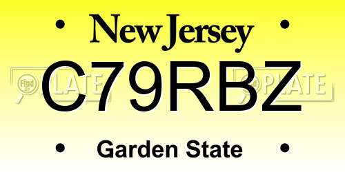 C79RBZ New Jersey License Plate