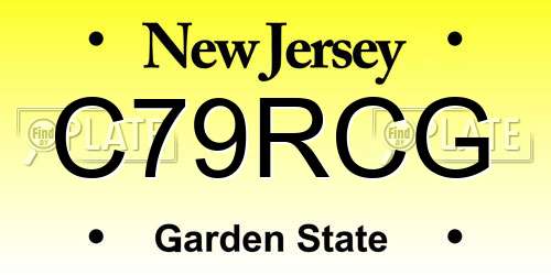 C79RCG New Jersey License Plate