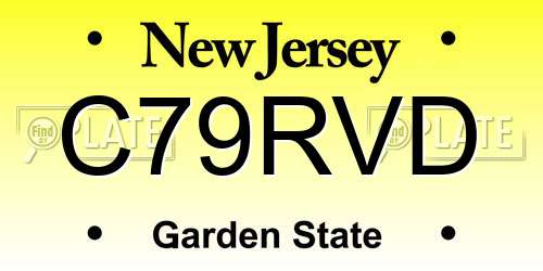 C79RVD New Jersey License Plate