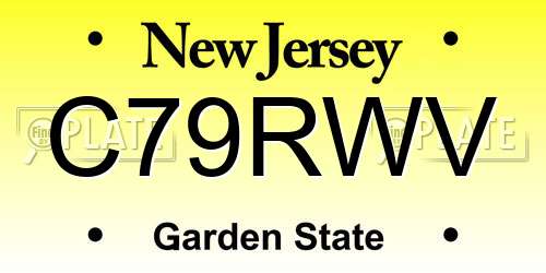 C79RWV New Jersey License Plate
