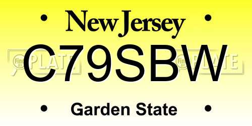 C79SBW New Jersey License Plate