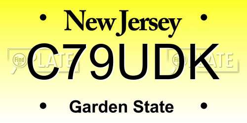 C79UDK New Jersey License Plate