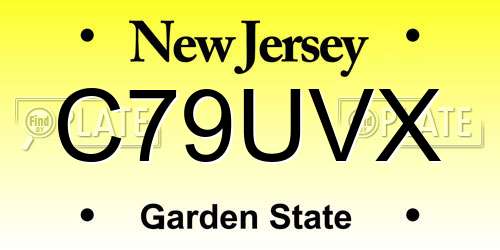 C79UVX New Jersey License Plate