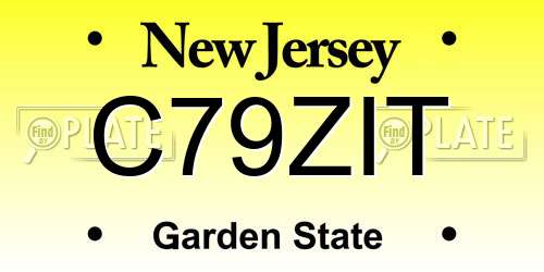 C79ZIT New Jersey License Plate