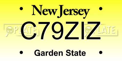 C79ZIZ New Jersey License Plate