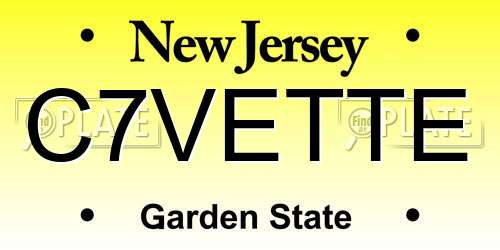 C7VETTE New Jersey License Plate