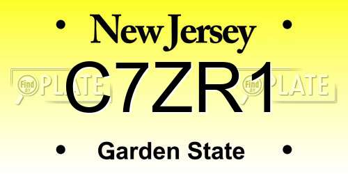 C7ZR1 New Jersey License Plate