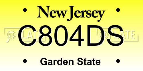 C804DS New Jersey License Plate