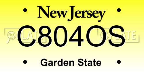 C804OS New Jersey License Plate