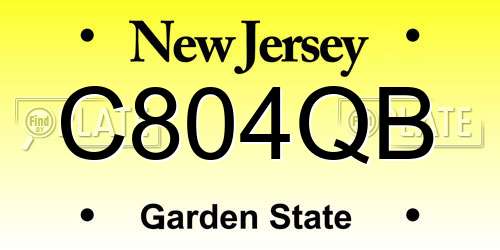 C804QB New Jersey License Plate