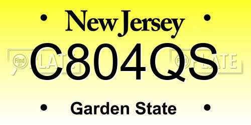 C804QS New Jersey License Plate