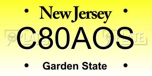 C80AOS New Jersey License Plate