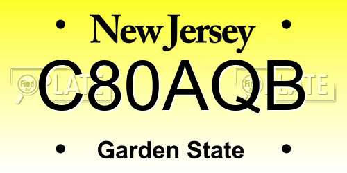 C80AQB New Jersey License Plate