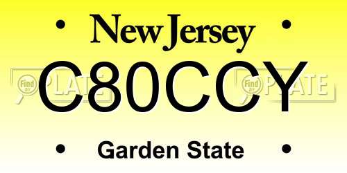 C80CCY New Jersey License Plate