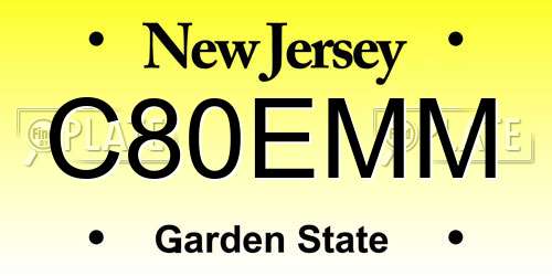C80EMM New Jersey License Plate