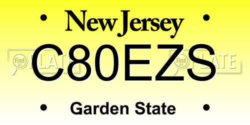 C80EZS New Jersey License Plate