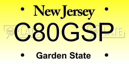 C80GSP New Jersey License Plate