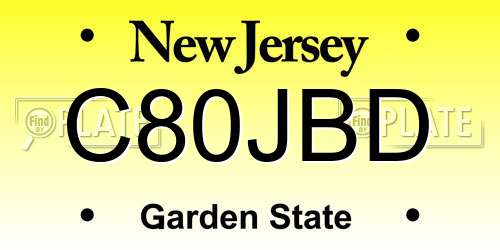 C80JBD New Jersey License Plate