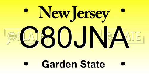 C80JNA New Jersey License Plate