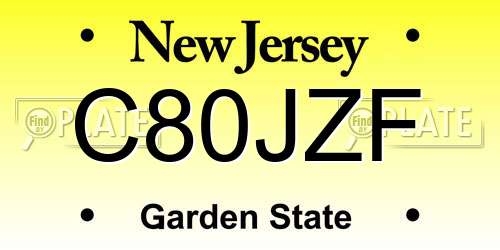 C80JZF New Jersey License Plate