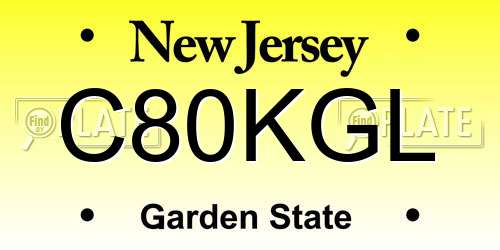 C80KGL New Jersey License Plate