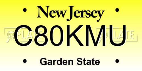 C80KMU New Jersey License Plate