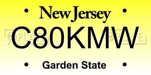 C80KMW New Jersey License Plate