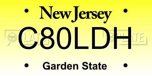 C80LDH New Jersey License Plate