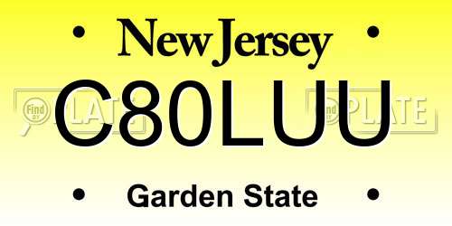 C80LUU New Jersey License Plate